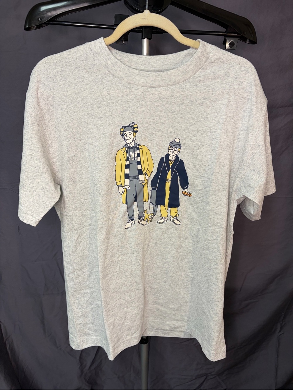 New Balance Heather Gray Tee with Yellow & Navy Graphic